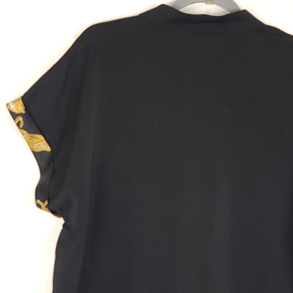 Emory Rose Leopard Print Short Sleeve Button Down Top, Size XLarge - Picture 3 of 8